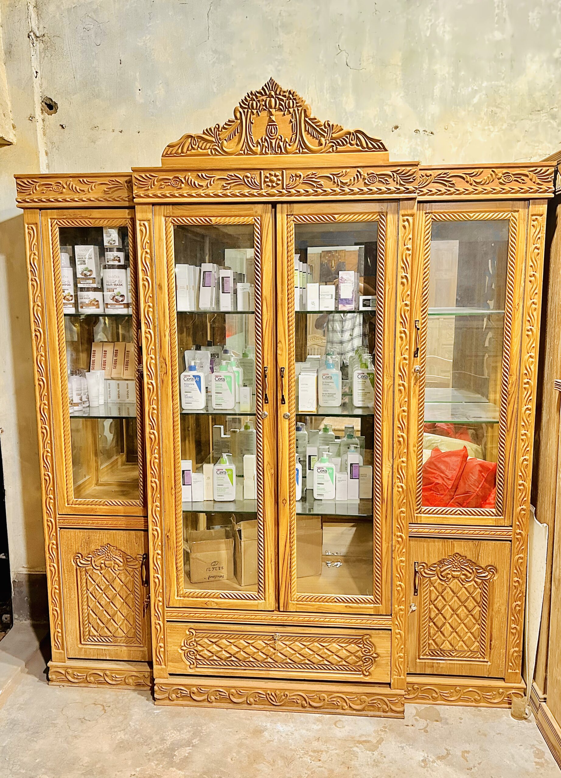 Premium Wooden Wall Cabinet – Chittagong Segun (Teak Wood) - Image 2